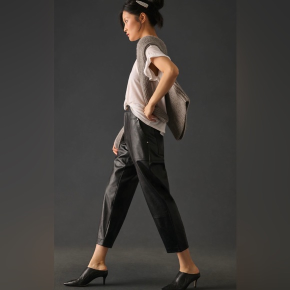 By Anthropologie Faux Leather Utility Cargo Pants - Picture 3 of 13